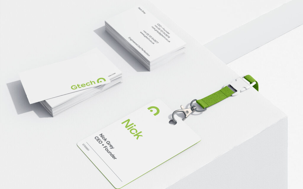 Business Cards and lanyard example for Gtech Brand.