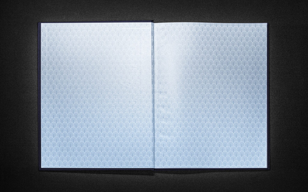 End sheet spread with pattern for Tivoli Brochure