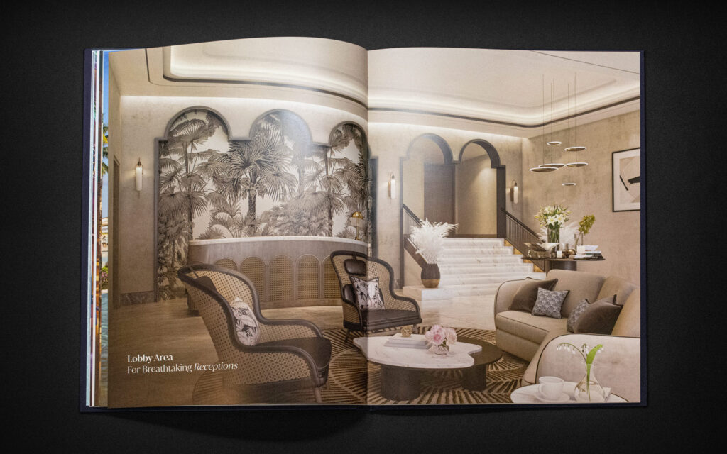 Lobby area spread for Tivoli Brochure