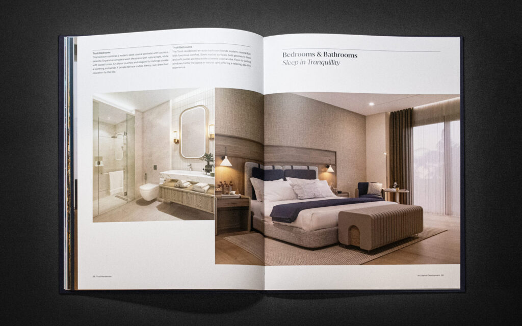 Bedrooms & Bathrooms spread for Tivoli Brochure