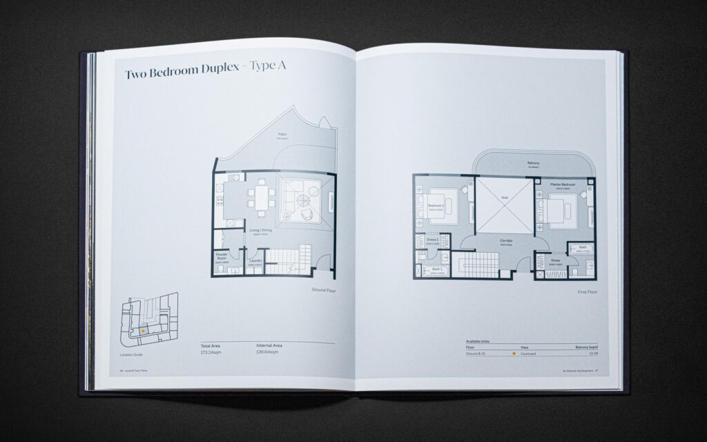 Floor plan spread for Tivoli Brochure