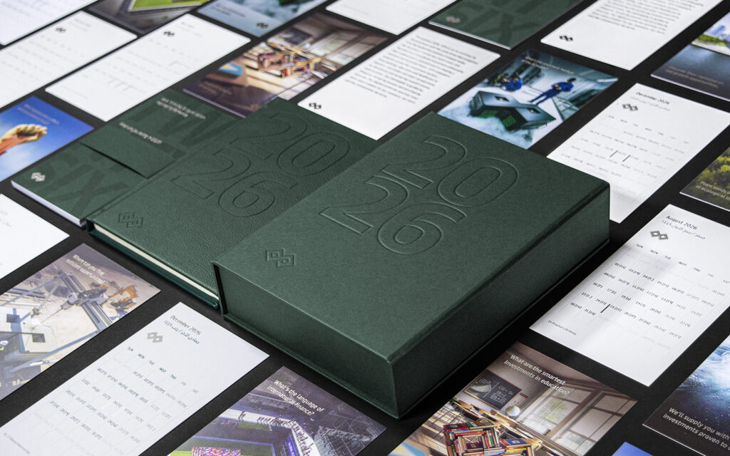 Calendar pack with notebook and Calendar sheets. 2026 Calendar By Unisono for GFH Financial Group.