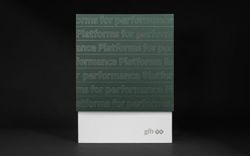 Annual Report Slipcase with transparent foil for GFH Annual Report 2025.