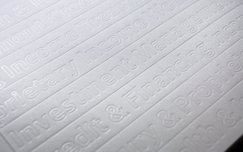 Annual Reports with transparent de emboss treatment for GFH Annual Report 2025.