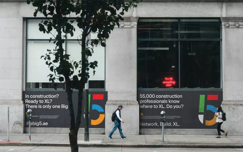 Big 5 street posters for construction professionals, taking a bold rebrand straight onto the high street.