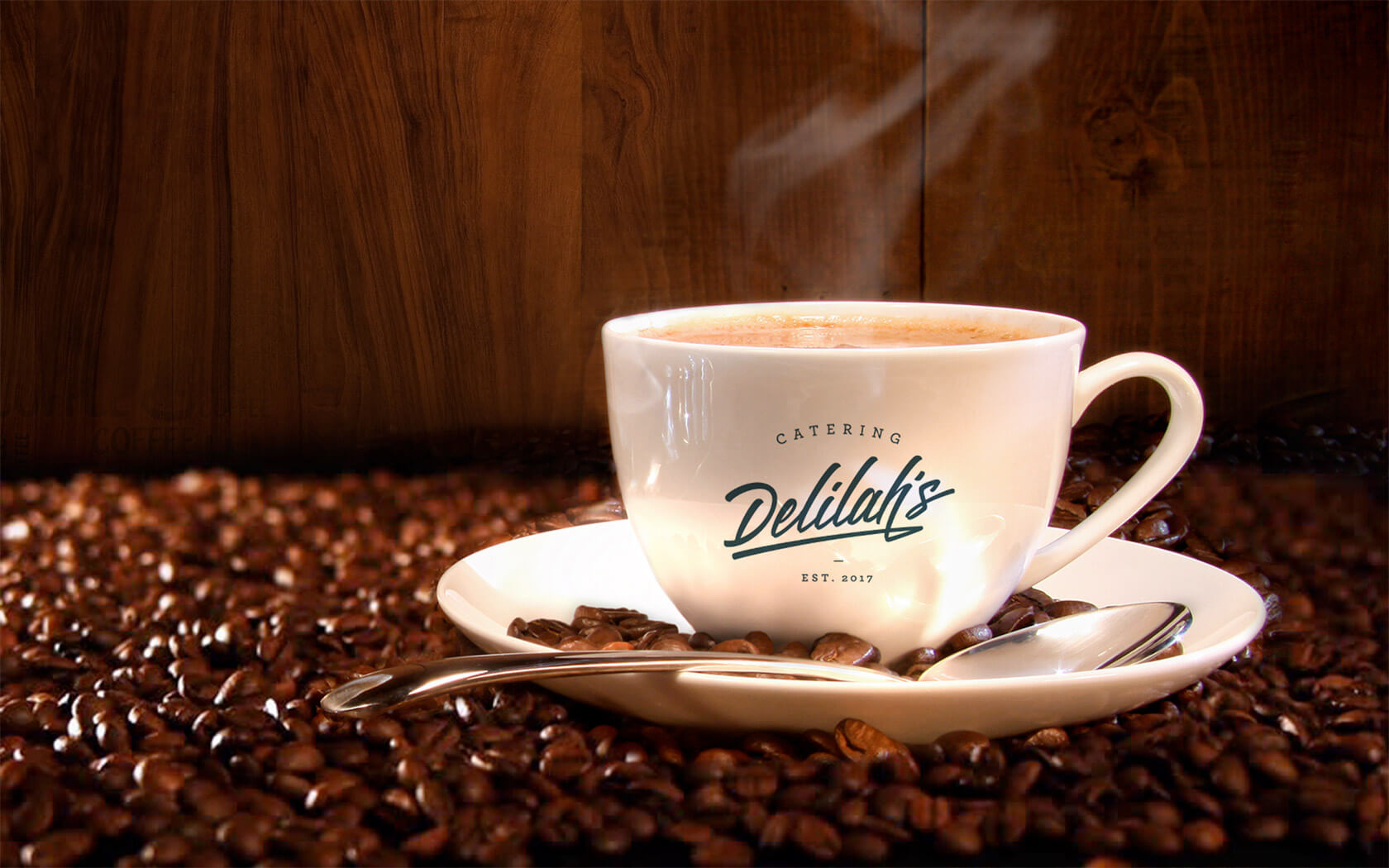 Delilah’s. Ceramic cup branding