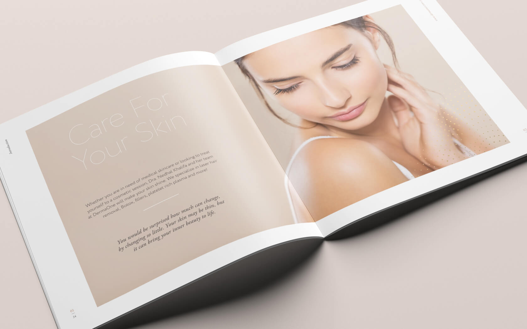 Derma One. Brochure image spread