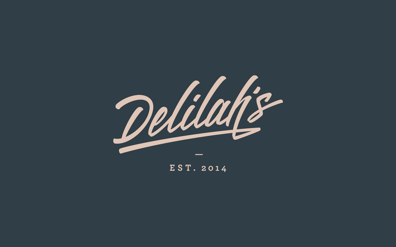 Delilah's. Brand logo in beige
