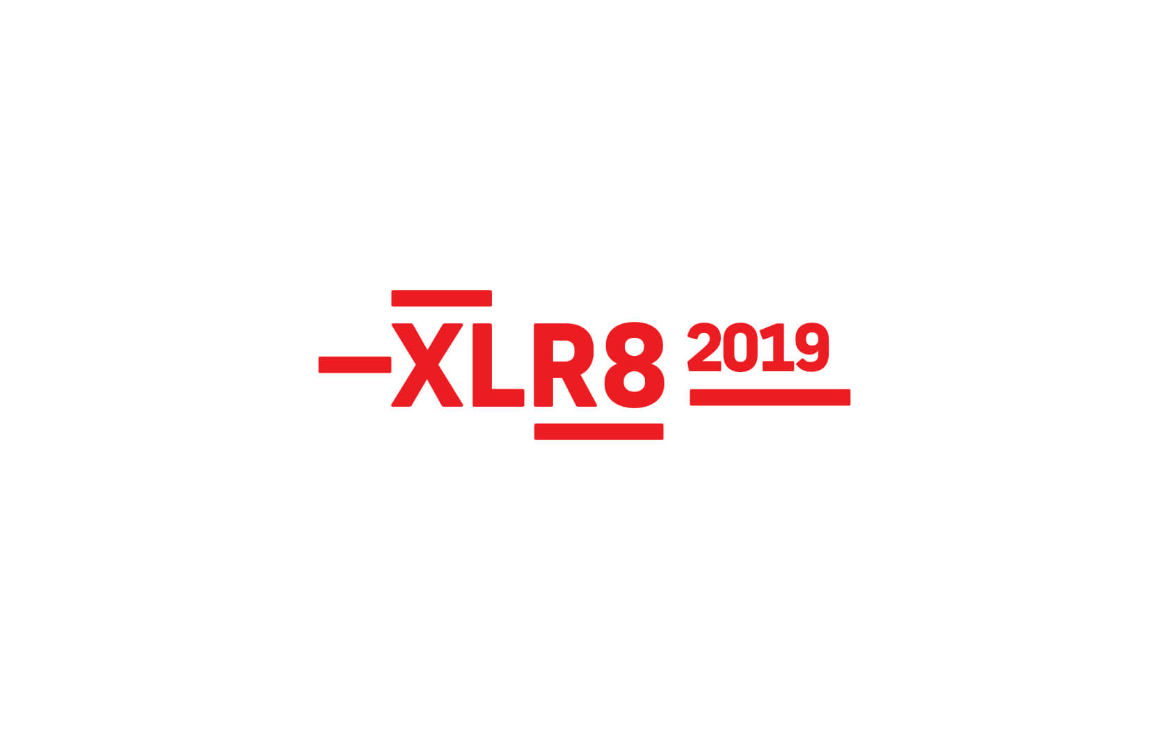 XLR8. Brand logo in red colour
