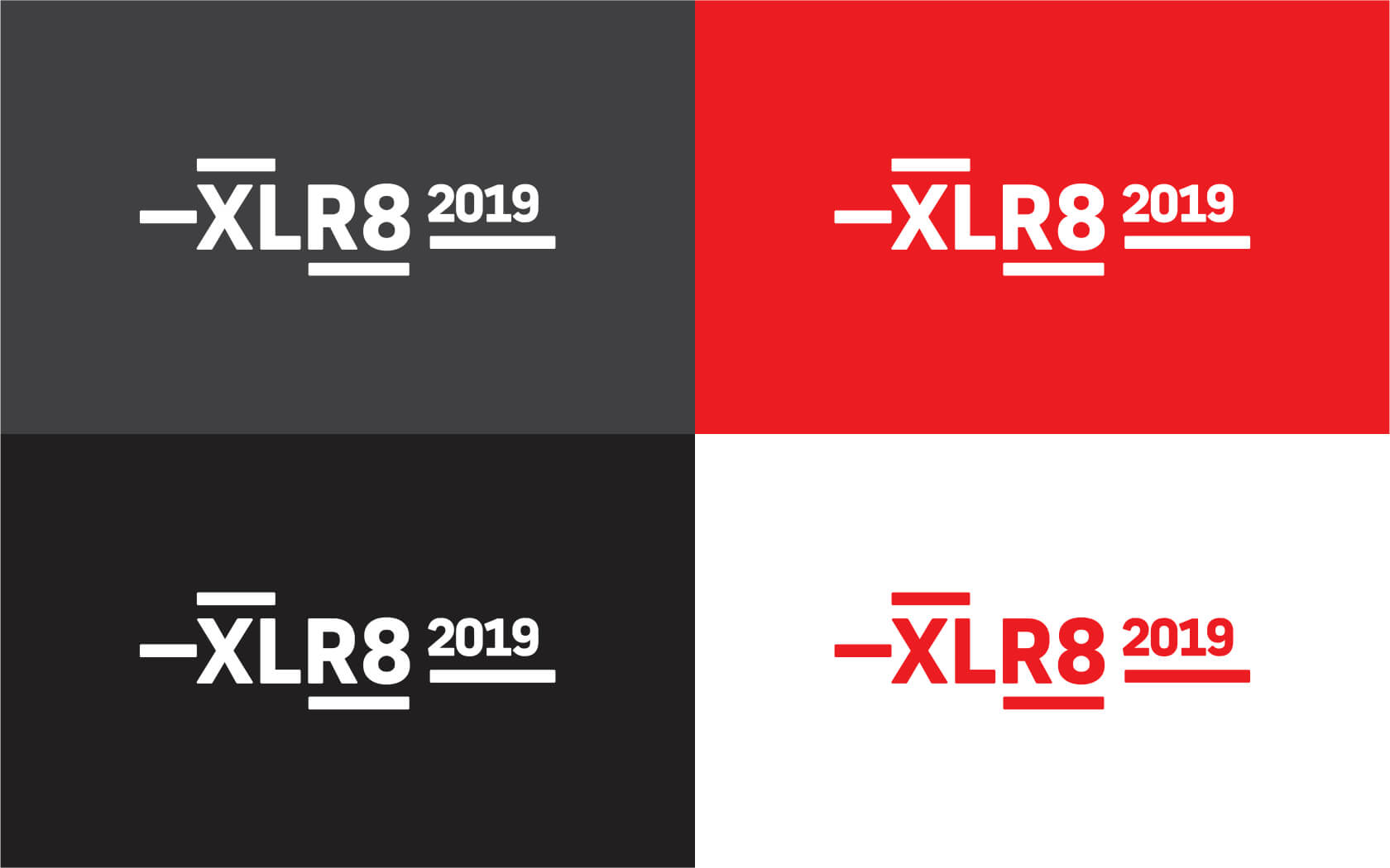 XLR8. Brand logo in colour variations