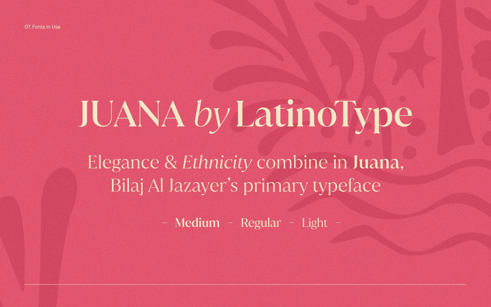 Bilaj. Juana font in use