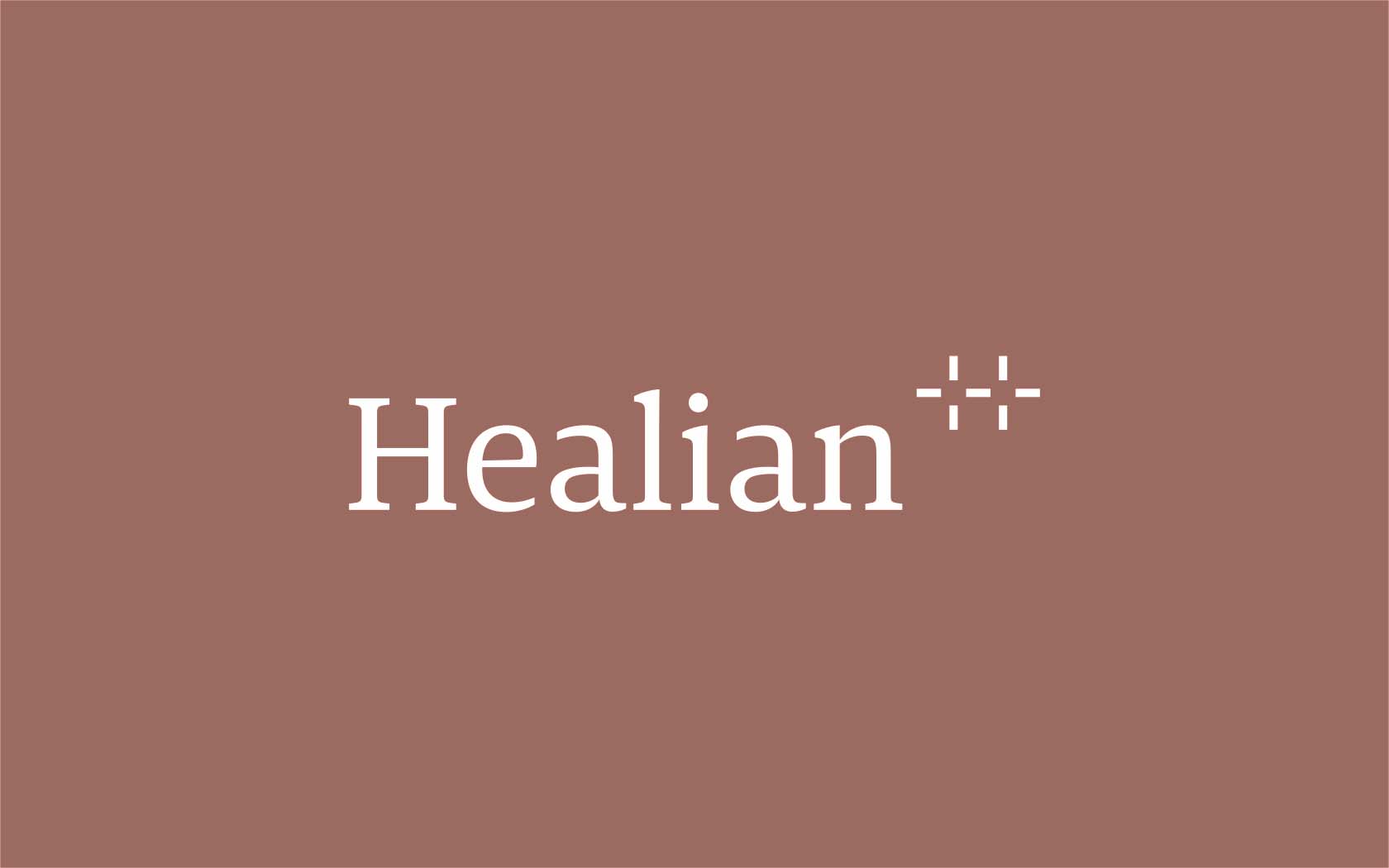 Healian brand logo in white