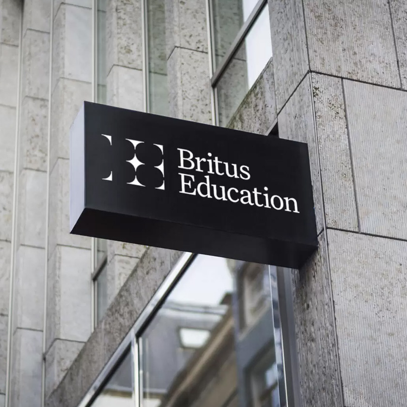 Britus Education. Hanging sign