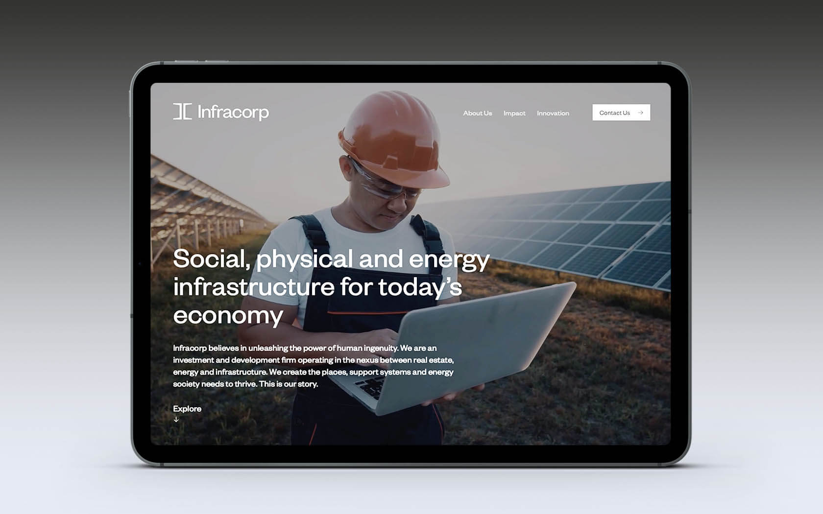Infracorp Website Homepage