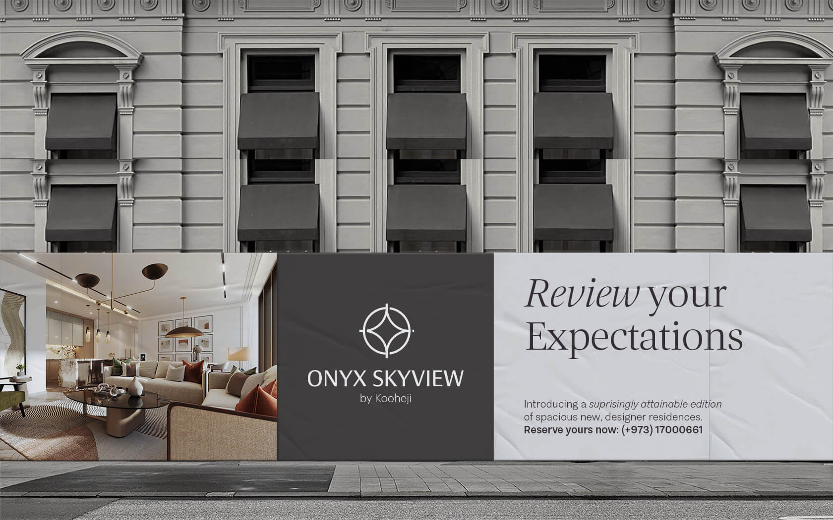 Onyx Skyview. Hoarding Layout