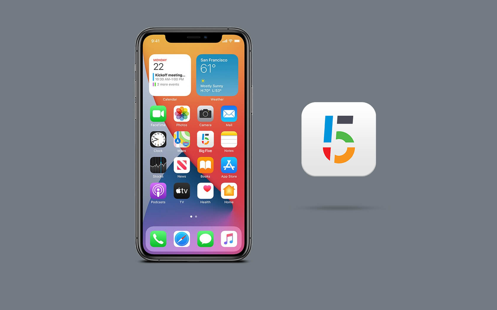 Big5. Mobile App Icon