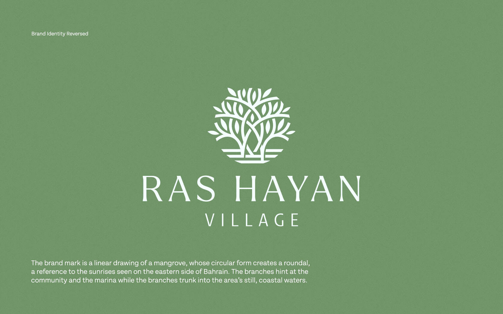 Ras Hayan. Brand logo in reverse