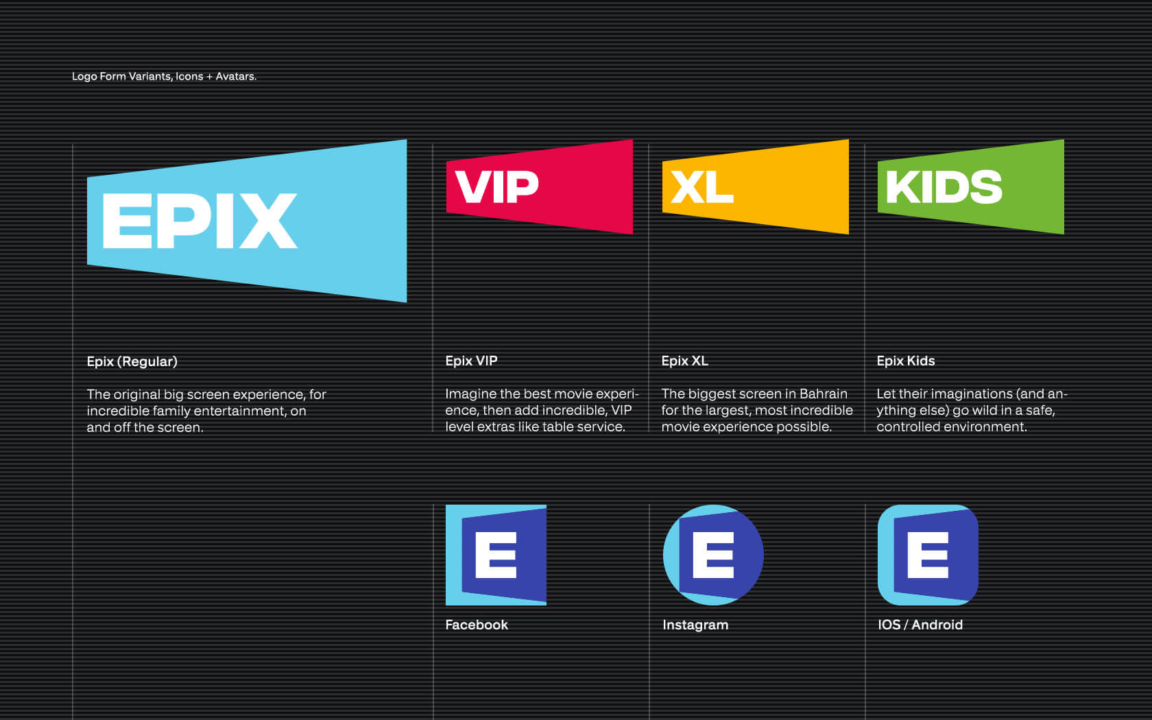 Expix logo colour variants and avatars