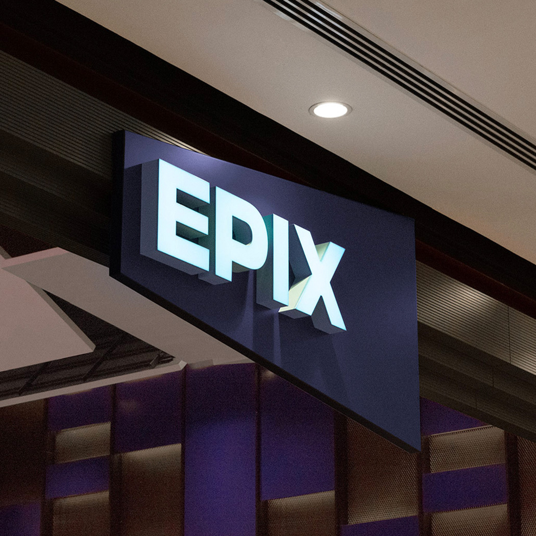 Epix. Main entrance sign