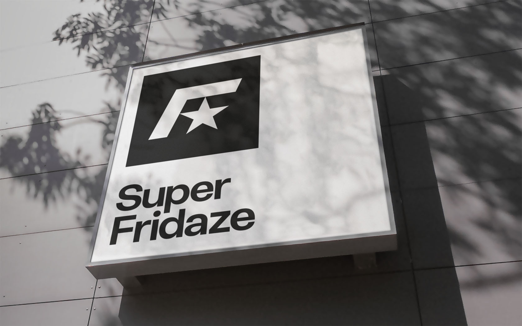 Super Fridaze. Building sign with brand logo
