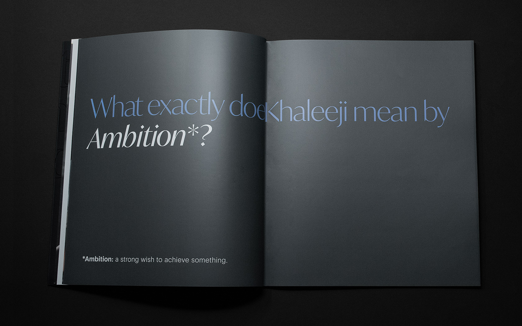 Khaleeji Brand Book. Ambition Spread