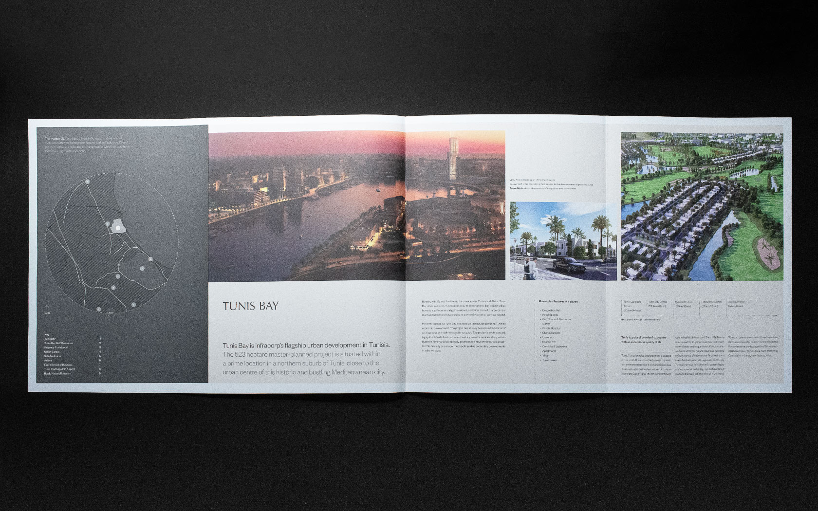 Brochure. Tunis project with full gate-fold open