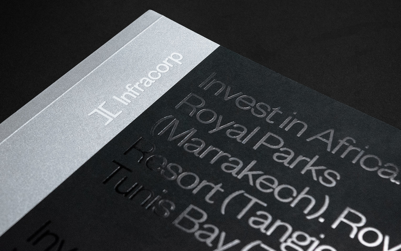 Infracorp. Brochures cover foil in detailed view