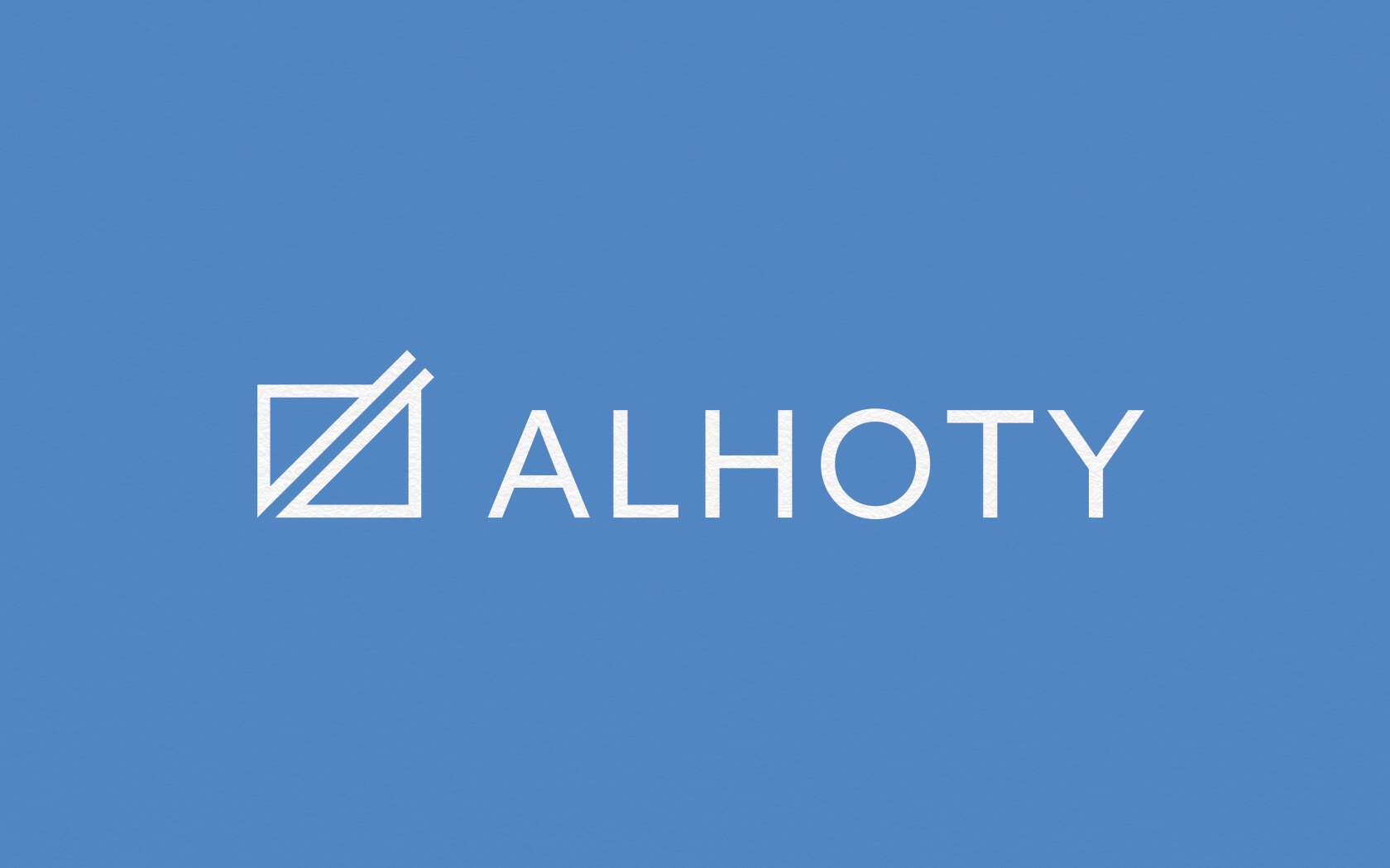 Alhoty. Brand logo in white