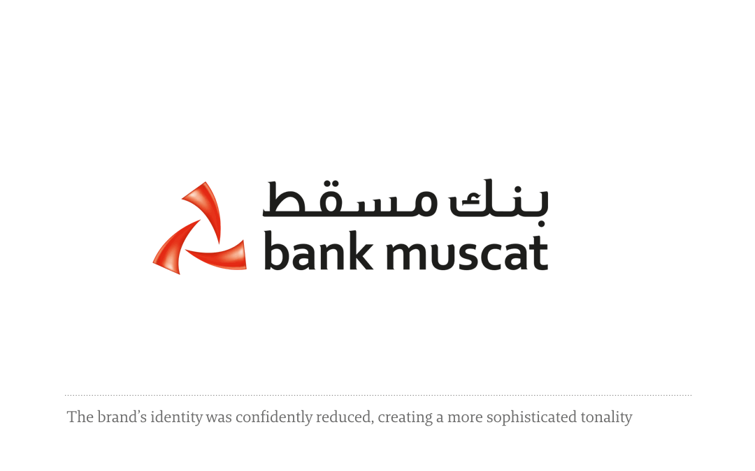 Bank Muscat. Old and new brand identity