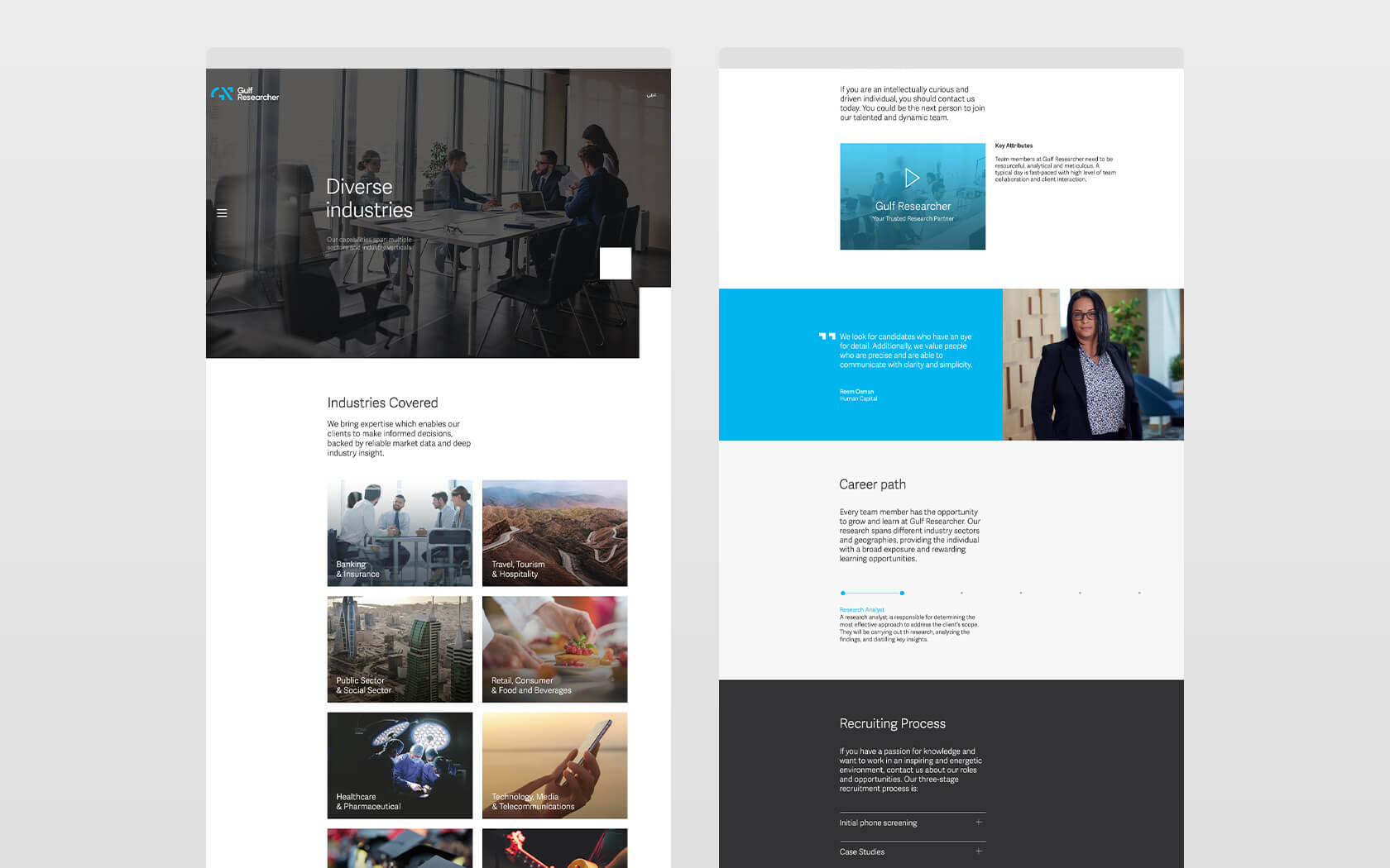 GRE. Website page layout