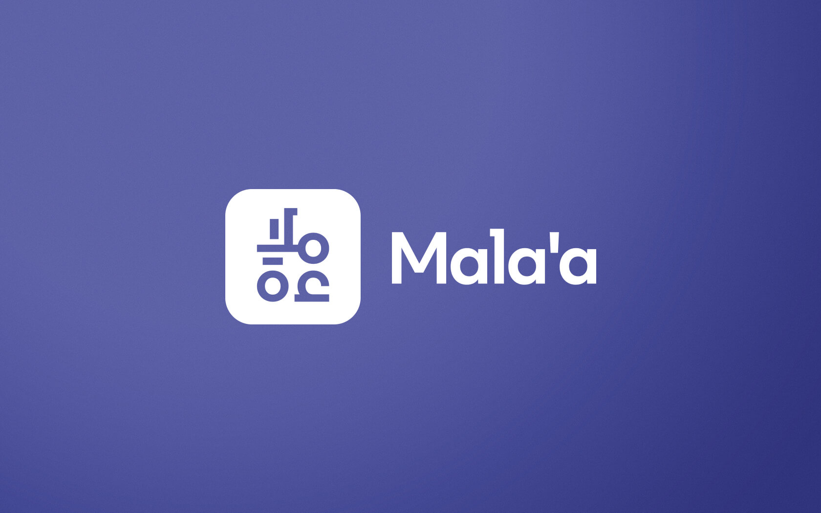 Mala'a. Brand logo in white