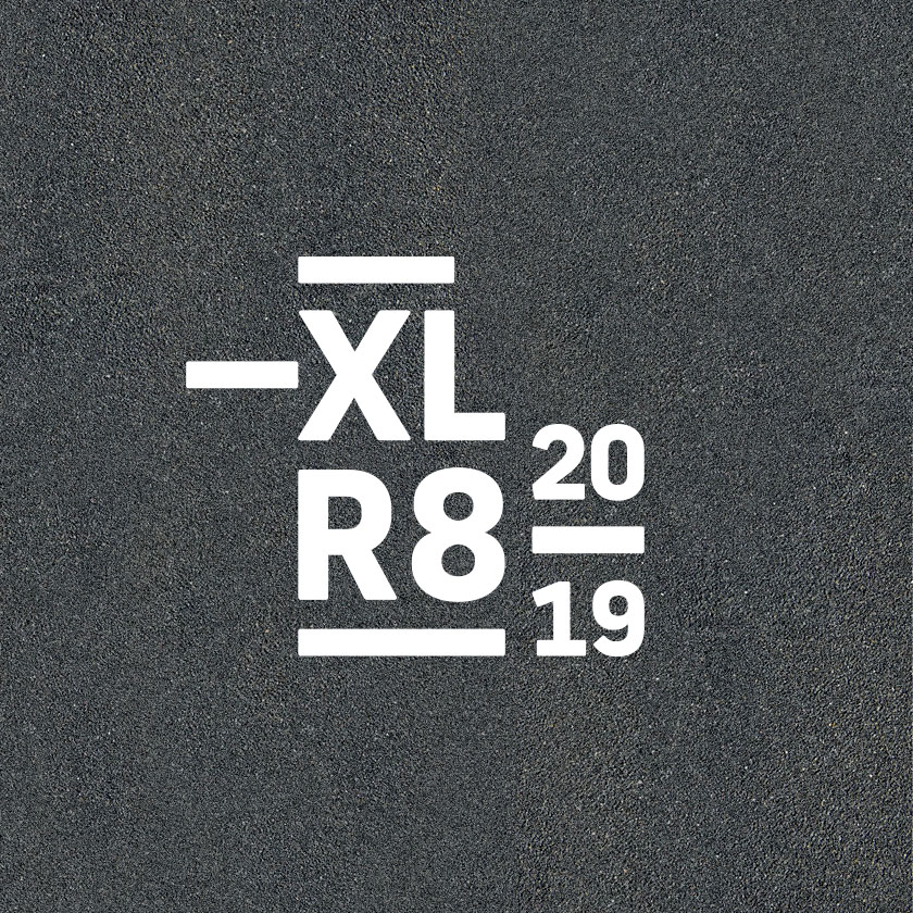 XLR8. Brand logo in white