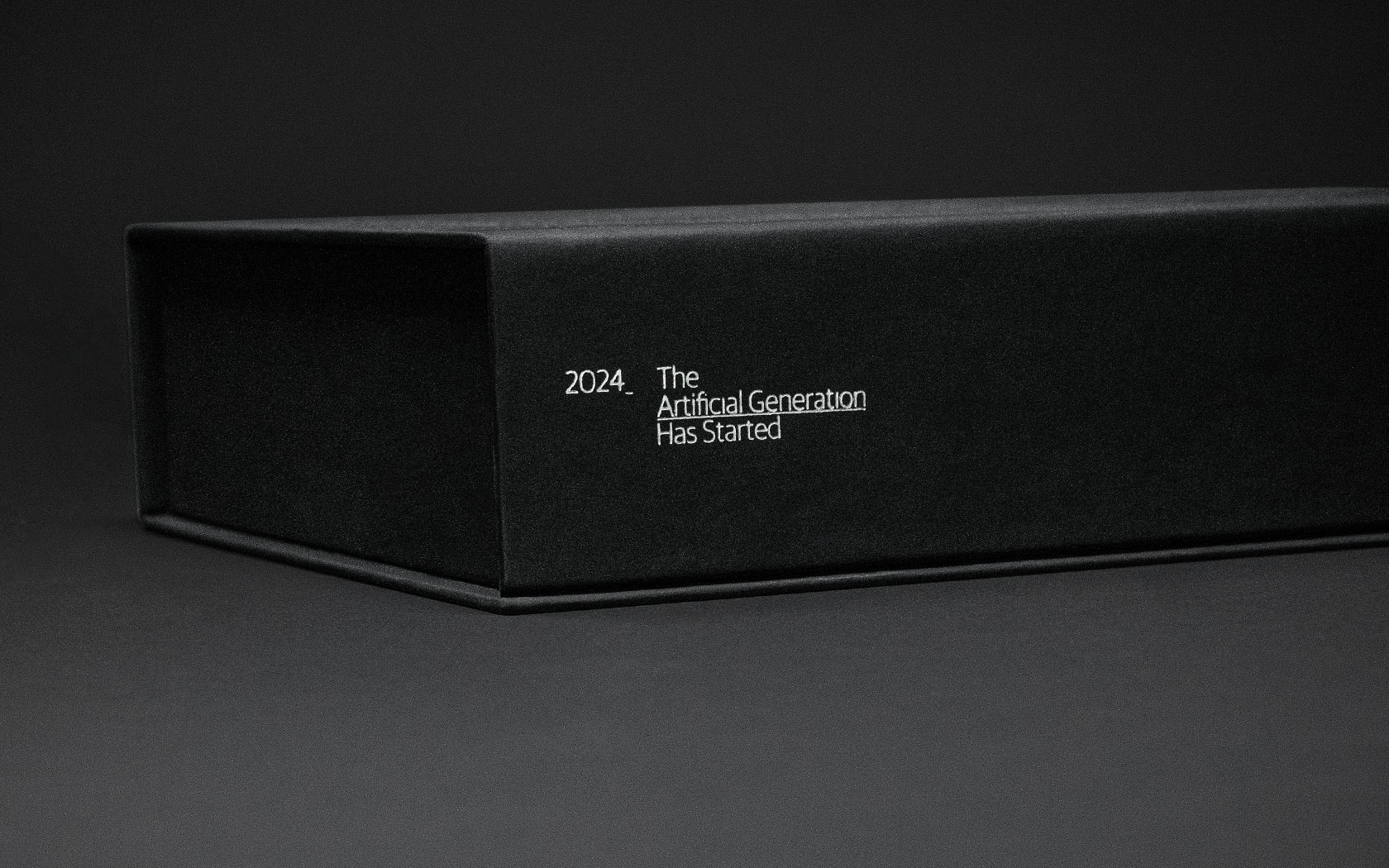 GFH Calendar 2024. Packaging spine with text in silver foil treatment