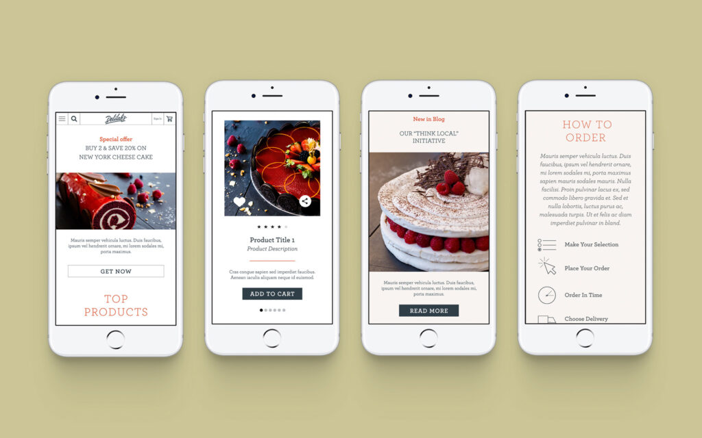 Delilah’s mobile web pages