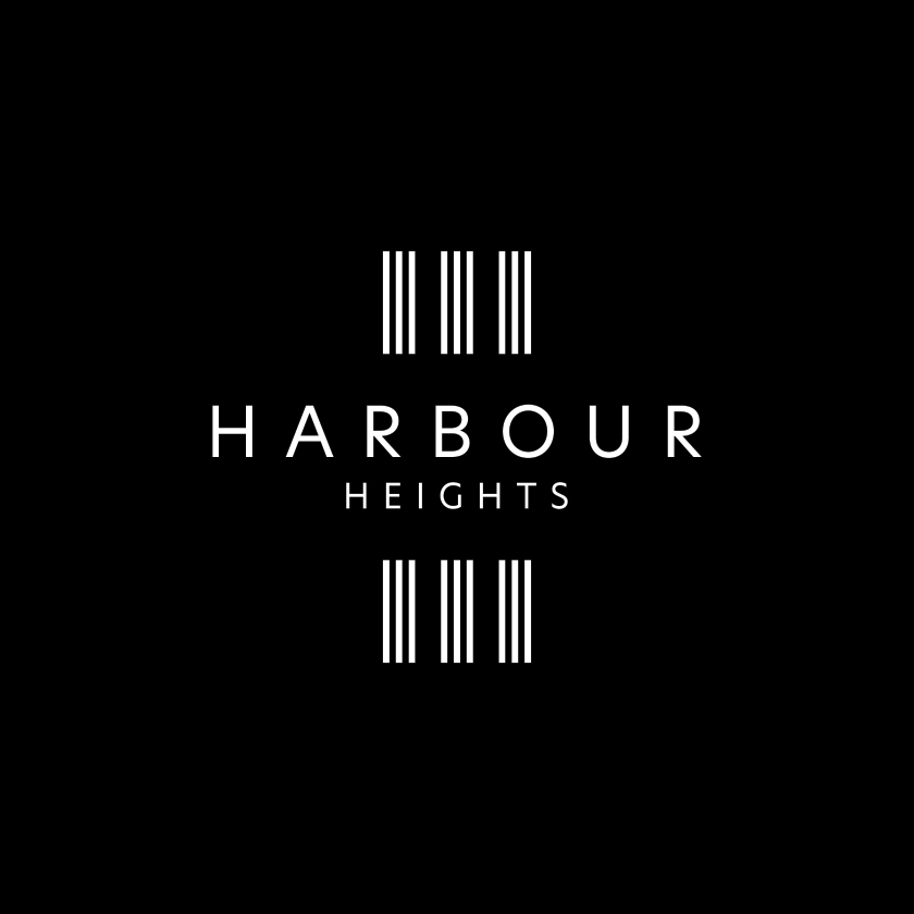 Harbour Height. Brand logo in white