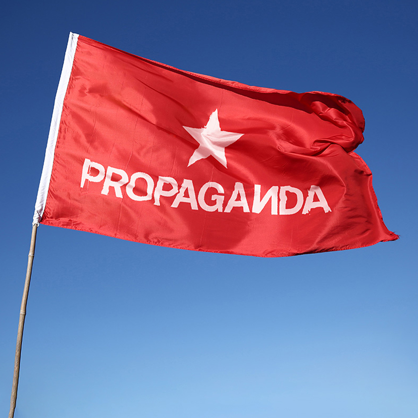 Propaganda. Flag with Logo