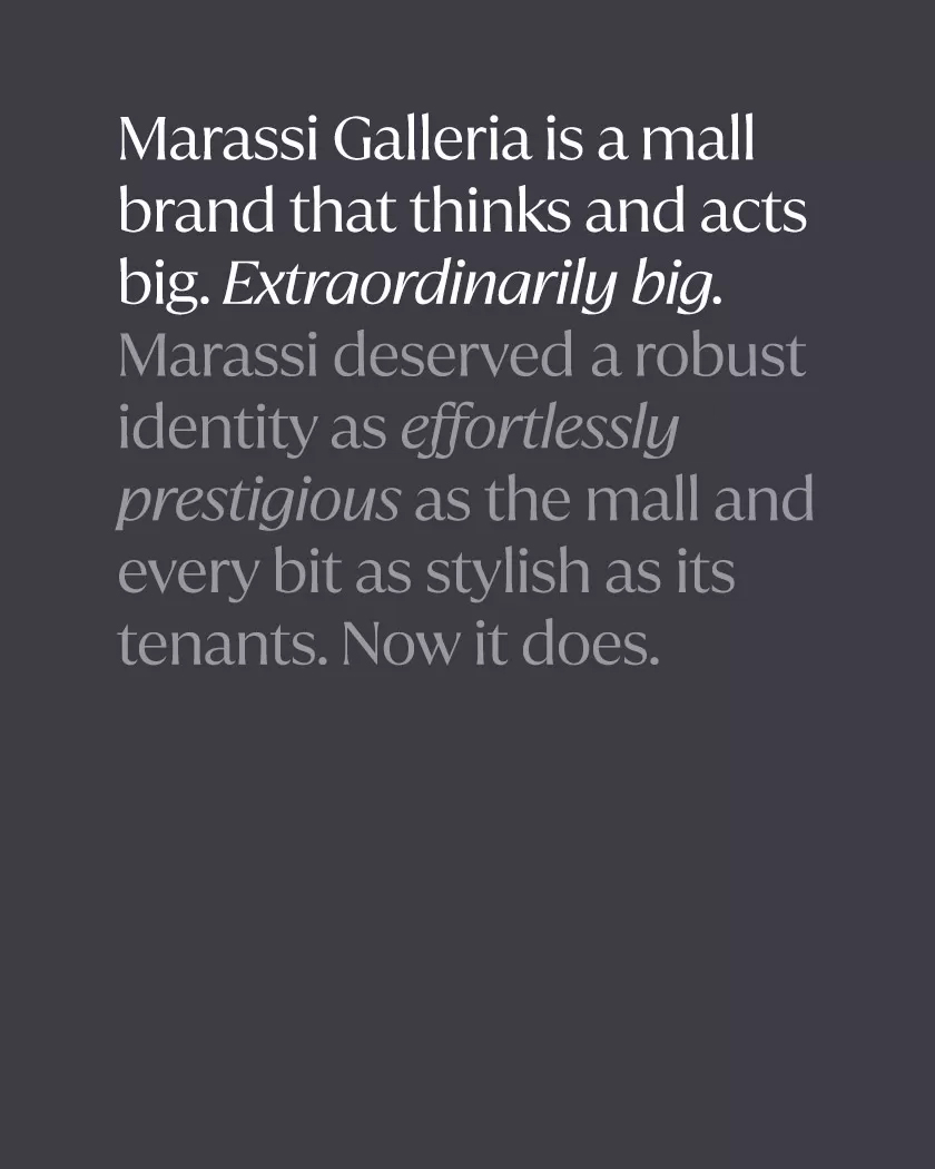 Marassi Galleria. Brand Introduction
