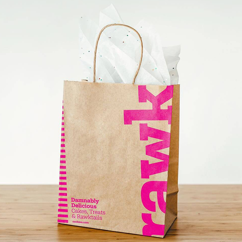 Rawk paper bag branding