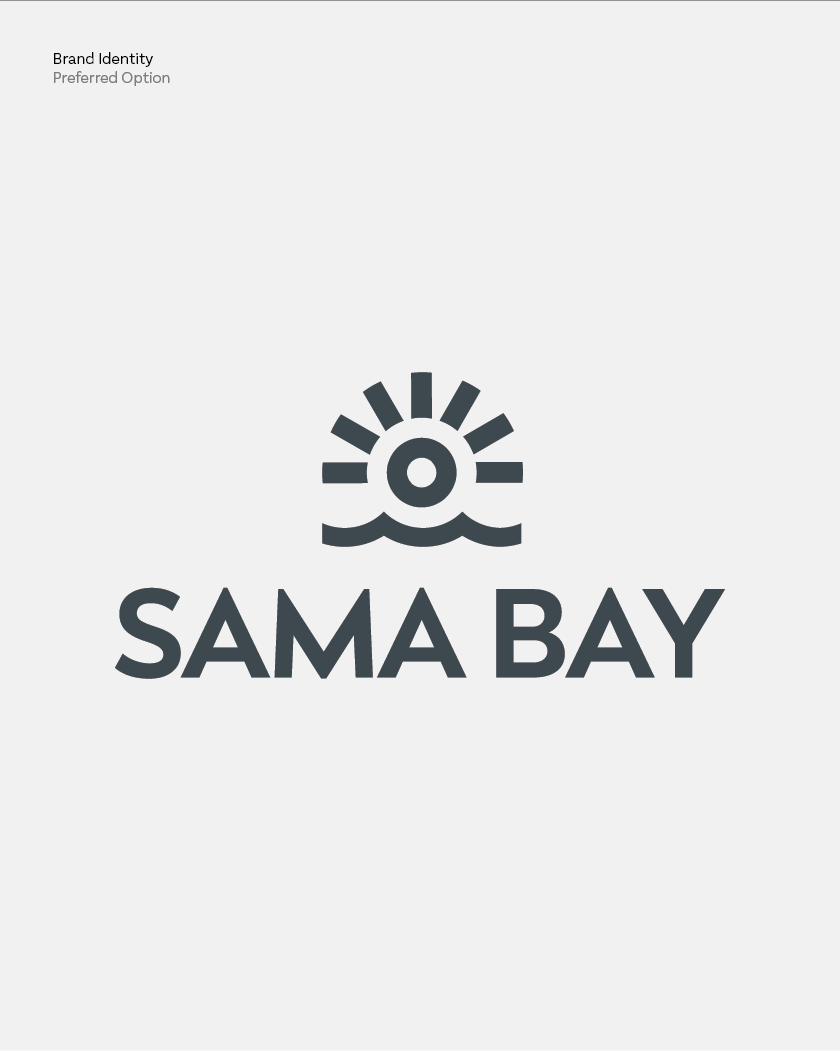 Brand Logo in Black on White background for Sama Bay Brand