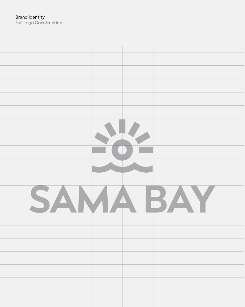 Brand logo construction for Sama Bay Brand.