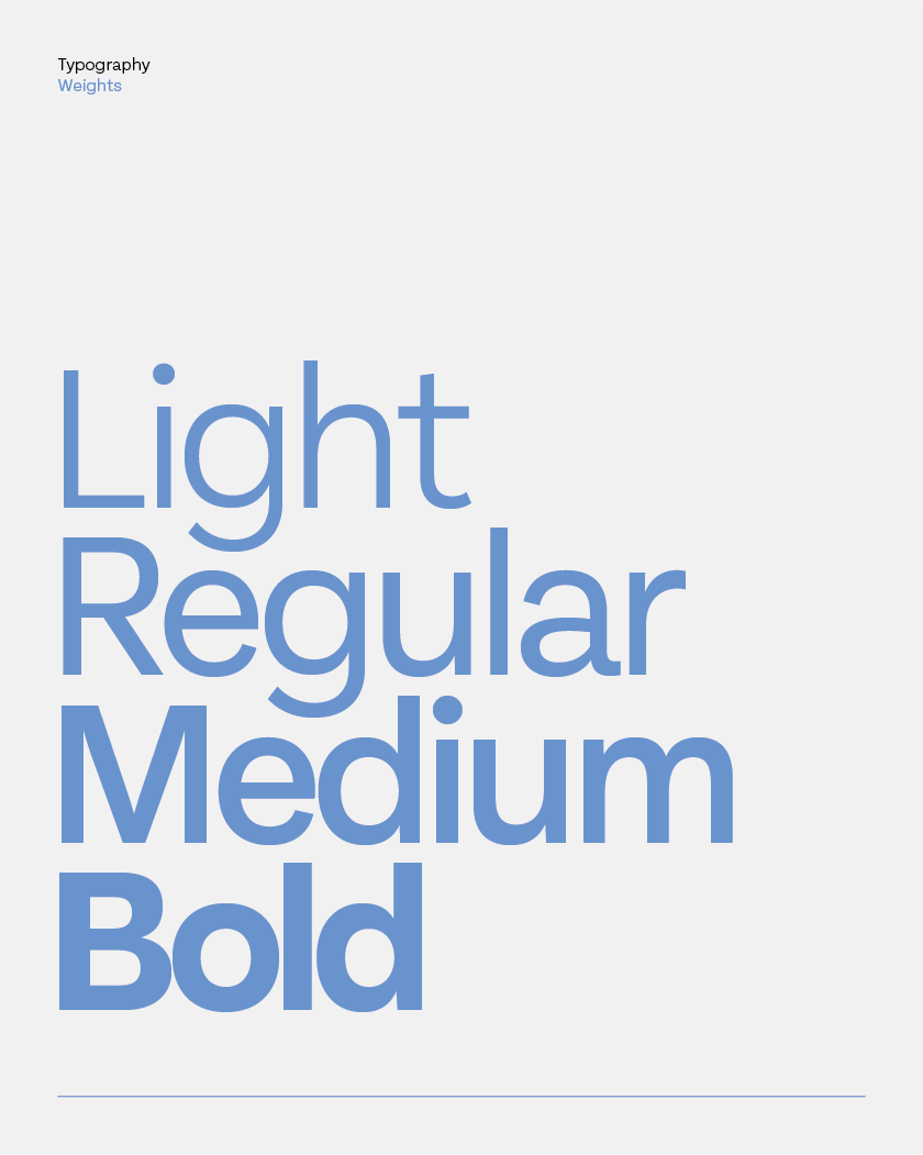 Typography weights for Sama Bay Brand