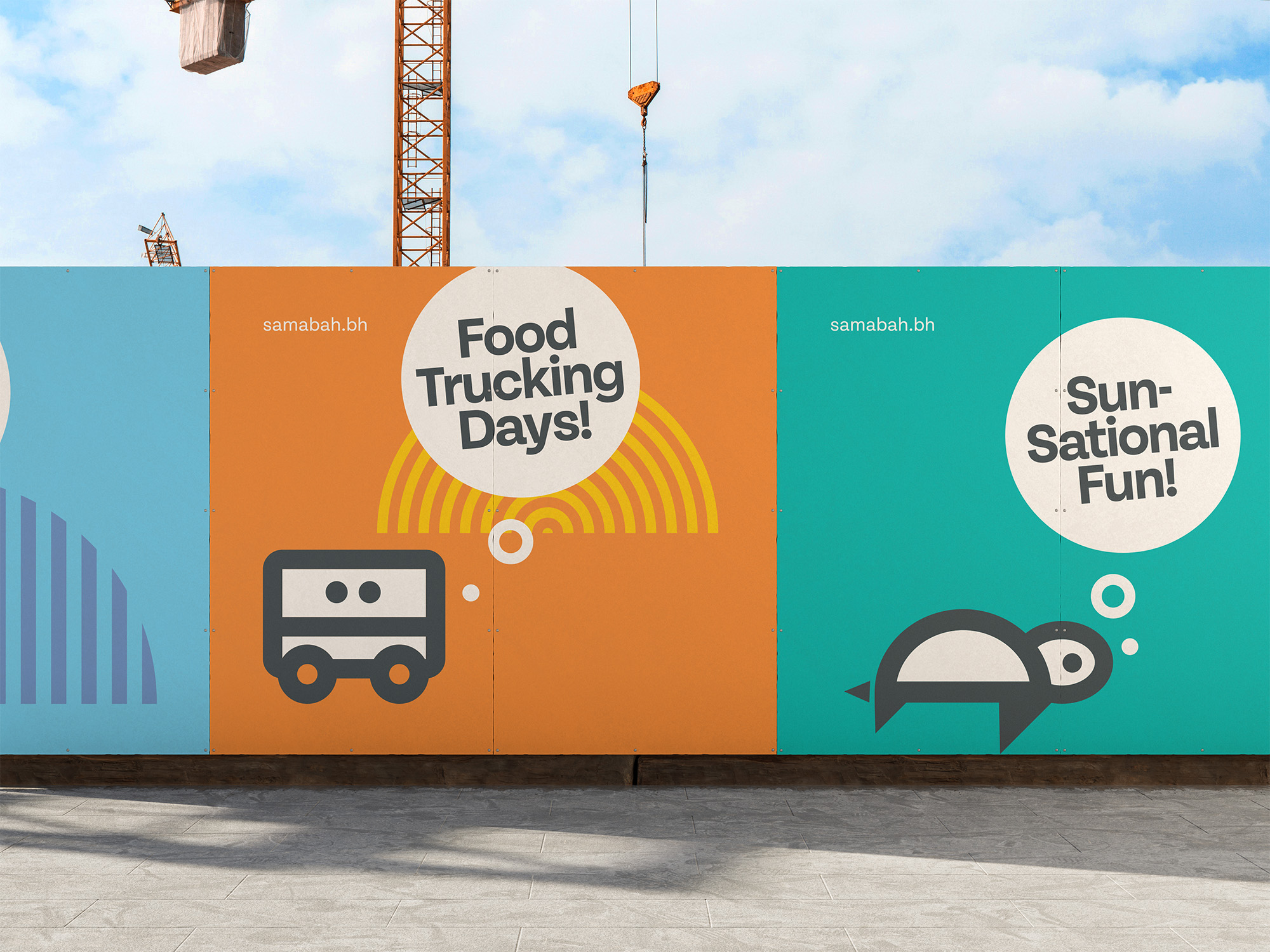 Hoarding examples for Sama Bay Brand