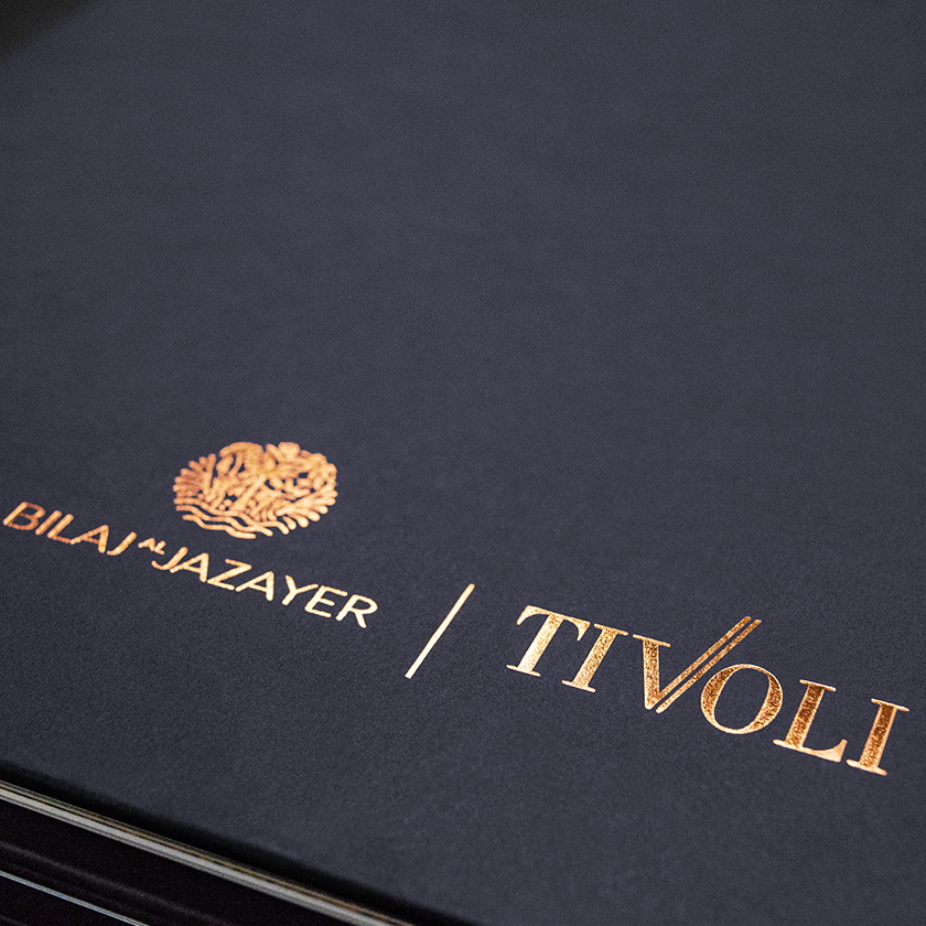 Brochure cover with foil for Tivoli Brand