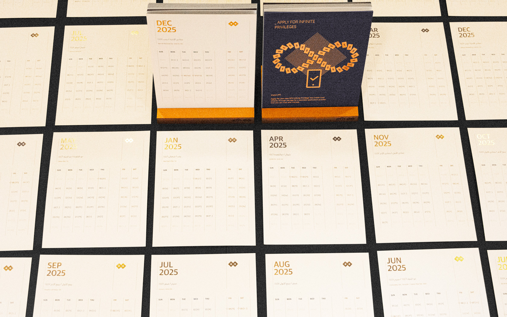 Calendar sheets with stand for GFH Calendar 2025
