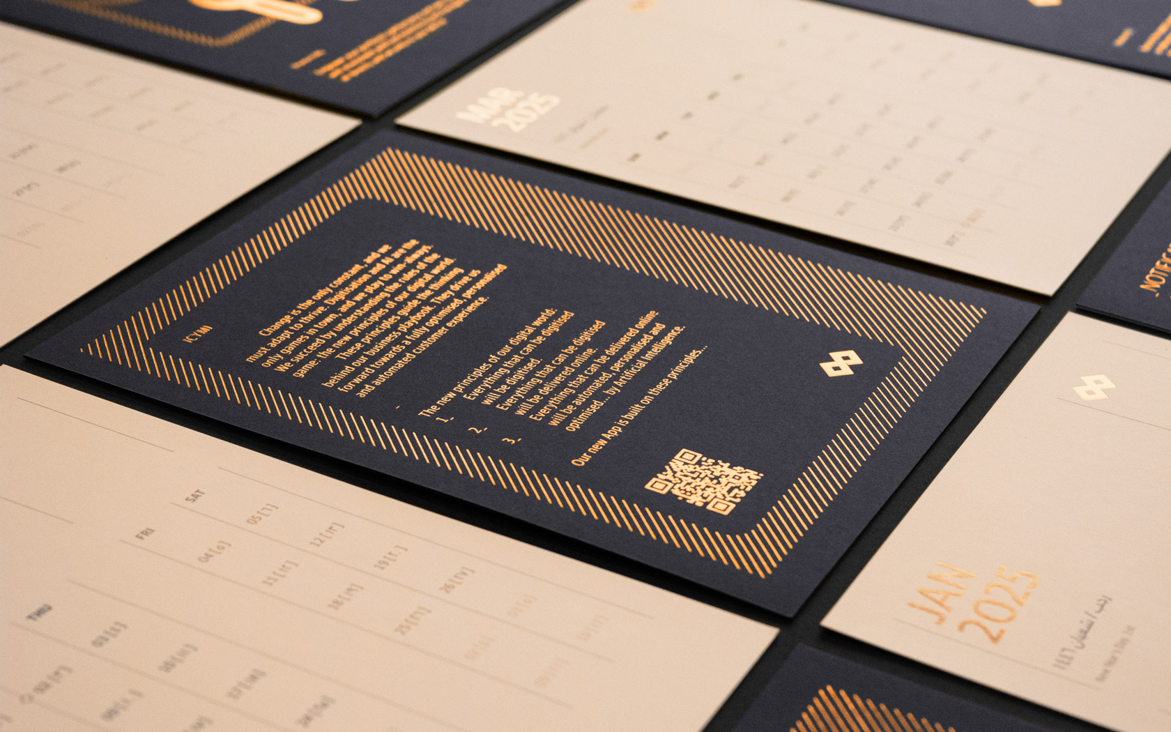 Calendar sheets with copper foiled treatment for GFH Calendar 2025