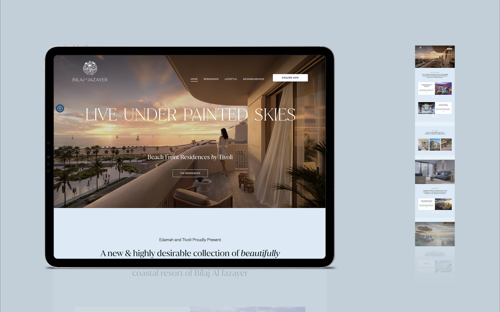 Tivoli website home page in tablet for Bilaj Al Jazayer