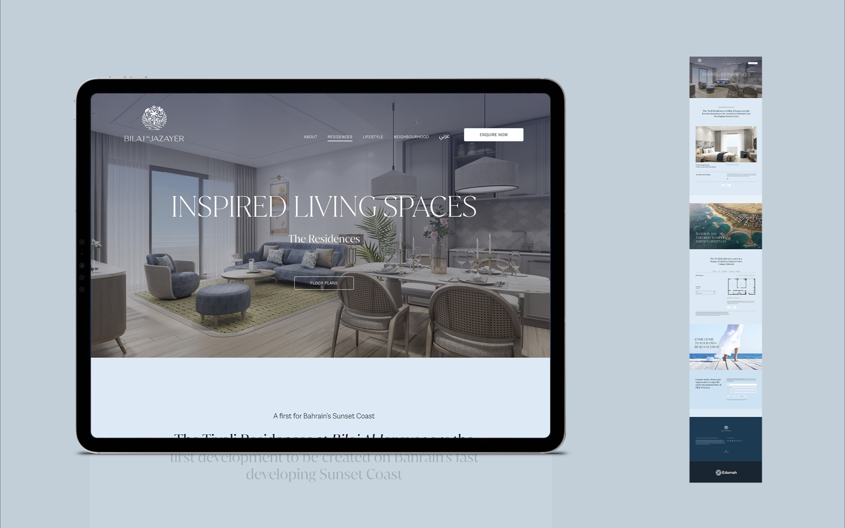 Tivoli website homage in tablet for Bilaj Al Jazayer