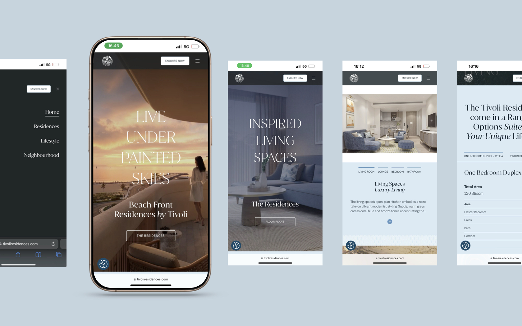 Tivoli website pages layout in mobile for Bilaj Al Jazayer