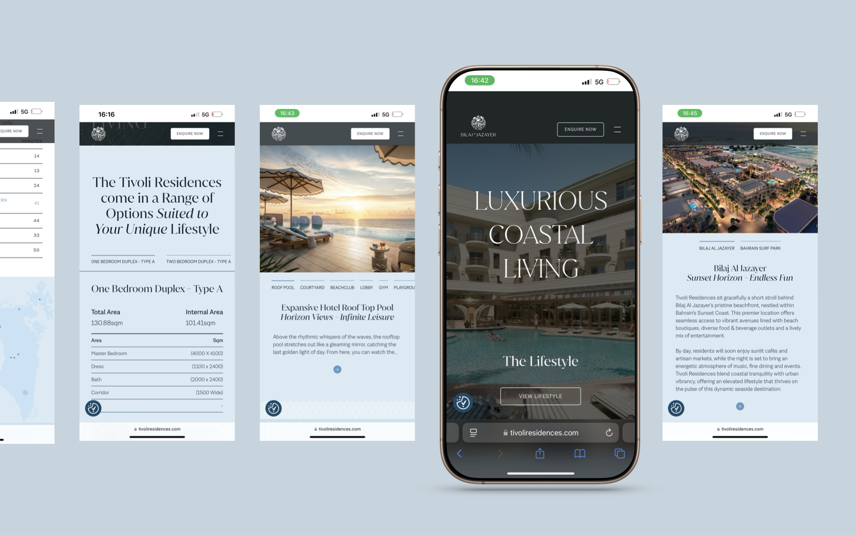 Tivoli website pages layout in mobile for Bilaj Al Jazayer