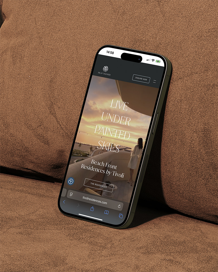 Tivoli website home page in mobile for Bilaj Al Jazayer